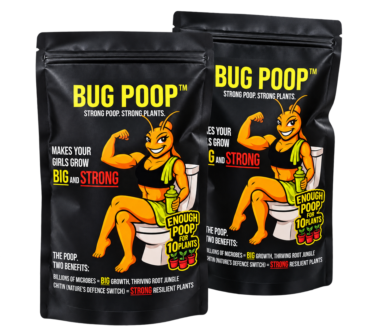 Two 300g Bug Poop cricket frass bags